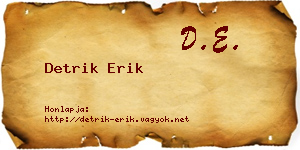 Detrik Erik névjegykártya
