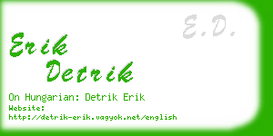 erik detrik business card